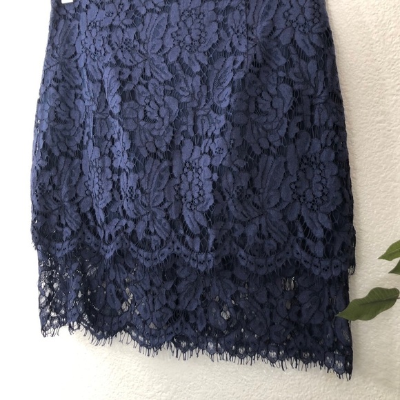 Lulus Layered Blue Lace Skirt - Picture 2 of 5